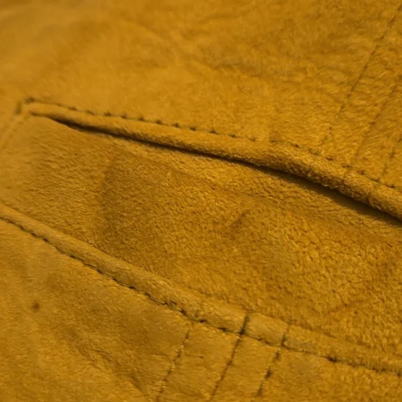 Vintage 1980s LL Bean Pig Suede Leather Work Lined Vest M - Picture 11 of 13